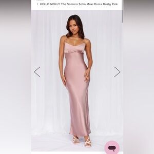 Hello Molly - Satin Maxi Dress, Dusty Rose, Small